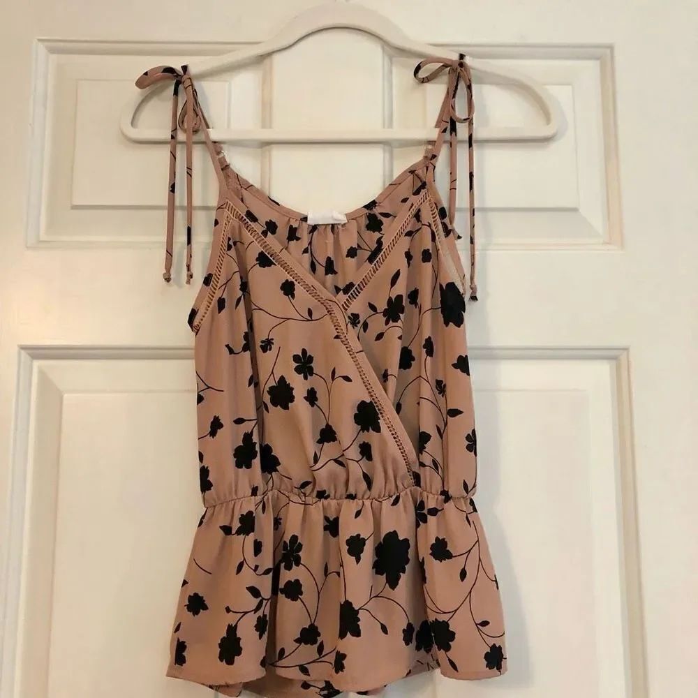 Sienna Sky Women’s Adjustable Sweatheart Camisole Pink Black Floral